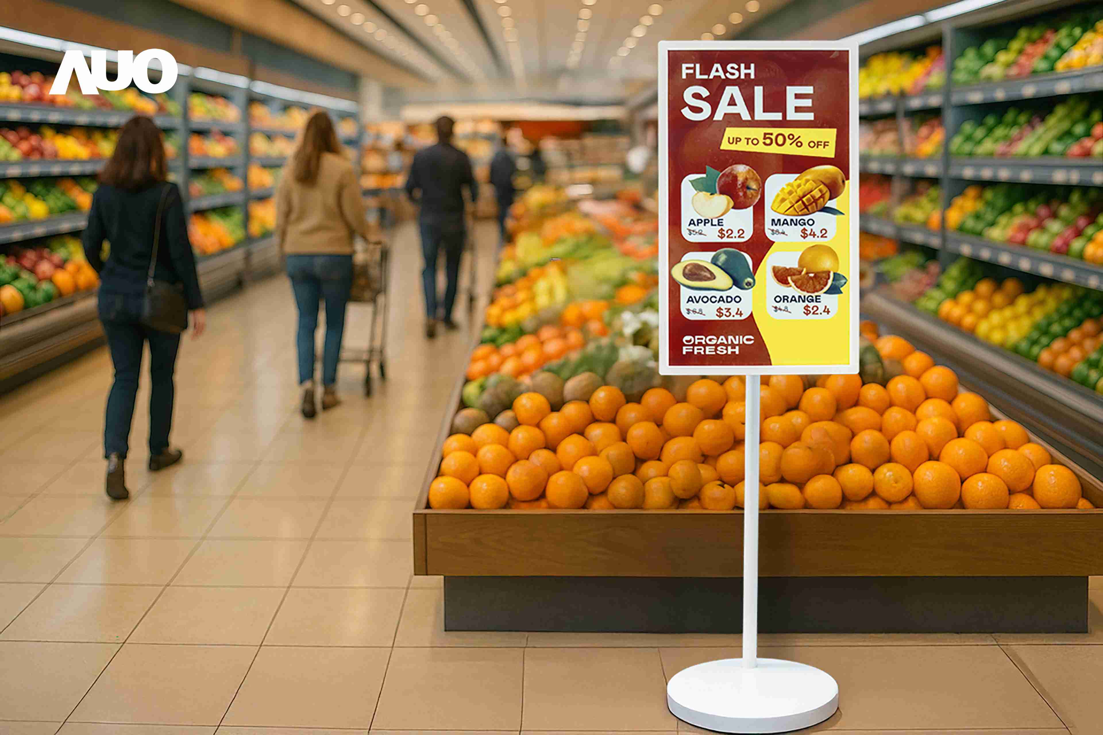 达擎首亮相低功耗、、、全彩的〝aecoPost电子纸解决方案〞，，，仅在更新画面时需要微量的电力驱动，，，无需布建电线的便捷设计，，，，使其可灵活应用、、、、随意置放，，，并可透过云端或行动装置app，，，，轻松管理及排程广告内容，，，晋升店头营销利器。。。